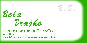 bela drajko business card